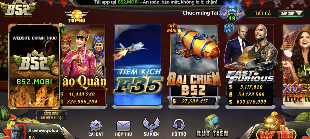Nét thu hút người chơi từ game bai doi thuong Đại Chiến B52