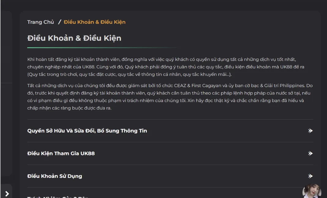 Điều kiện và điều khoản khi tham gia game bài đổi thưởng UK88